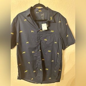 NWT H&M Mens medium button up short sleeve shirt